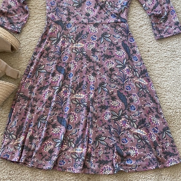 Flower Print Faux Wrap Dress - Picture 6 of 7